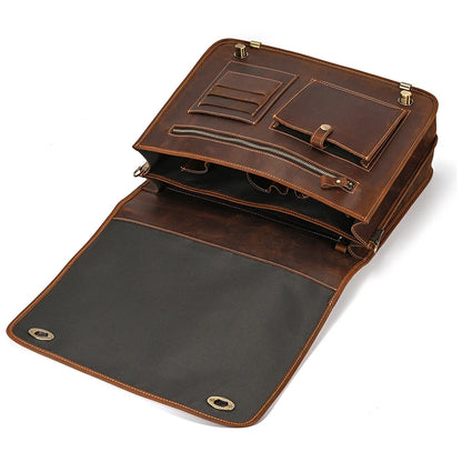 Wulfstan: Versatile Elegance: Genuine Leather Laptop Bag & Business Briefcase for Professionals