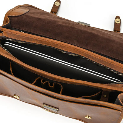 Ulric: Executive Dual-Use Leather Briefcase: The Ultimate Office & Travel Tote