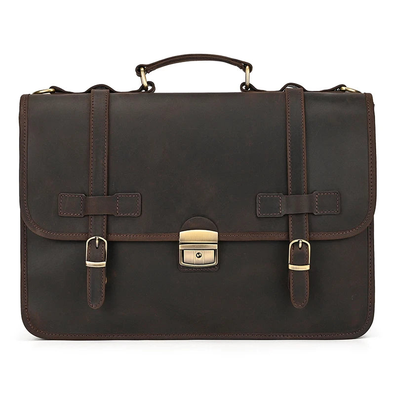 Ulric: Executive Dual-Use Leather Briefcase: The Ultimate Office & Travel Tote