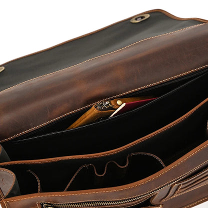 Wulfstan: Versatile Elegance: Genuine Leather Laptop Bag & Business Briefcase for Professionals