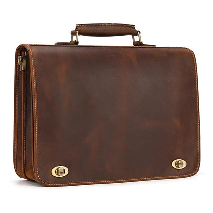 Wulfstan: Versatile Elegance: Genuine Leather Laptop Bag & Business Briefcase for Professionals