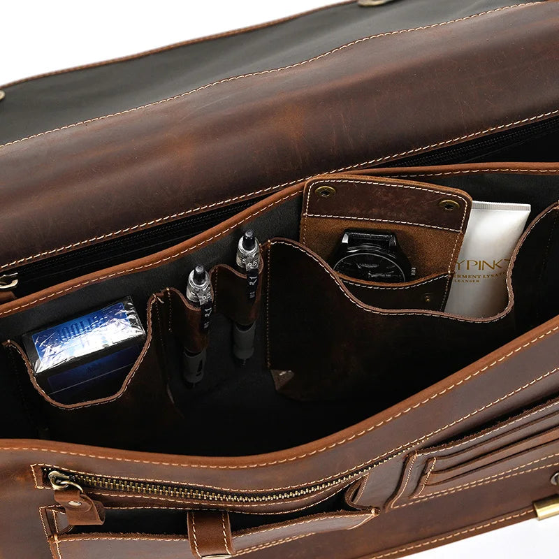 Wulfstan: Versatile Elegance: Genuine Leather Laptop Bag & Business Briefcase for Professionals