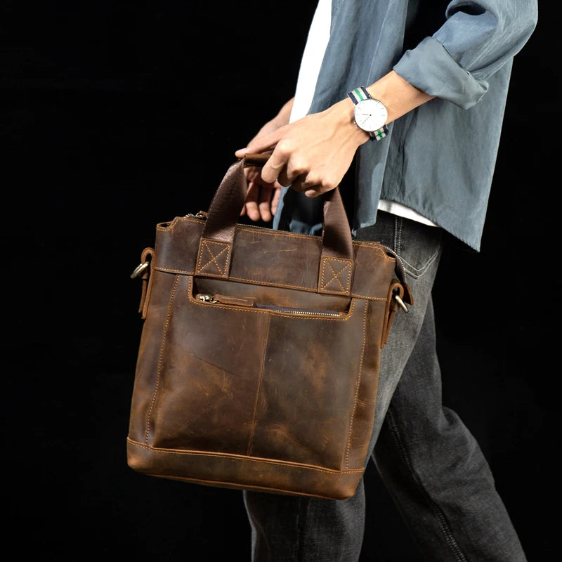 Oswald: Handmade Crazy Horse Leather Retro Shoulder Bag