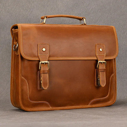 Ranulf: Executive Elegance: Premium Cowskin Leather Briefcase