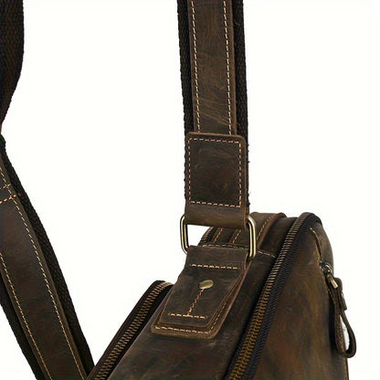 Stanley: Vintage Cowhide Leather Multifunctional Crossbody Shoulder Bag