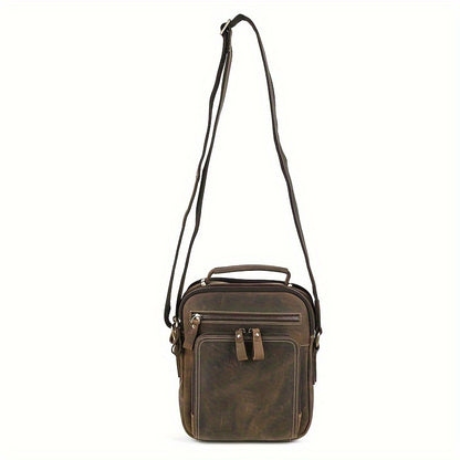 Stanley: Vintage Cowhide Leather Multifunctional Crossbody Shoulder Bag