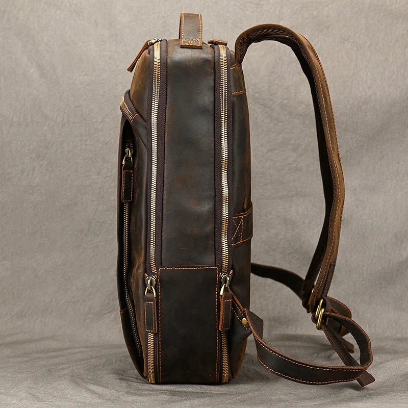 Heritage Trailblazer: Vintage Crazy Horse Leather Backpack - Fenrir Vintage Emporium