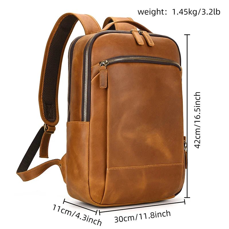 Heritage Trailblazer: Vintage Crazy Horse Leather Backpack - Fenrir Vintage Emporium