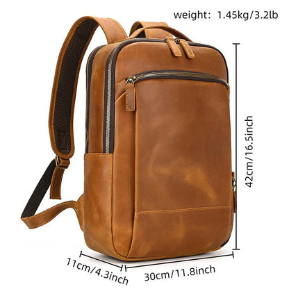 Heritage Trailblazer: Vintage Crazy Horse Leather Backpack - Fenrir Vintage Emporium
