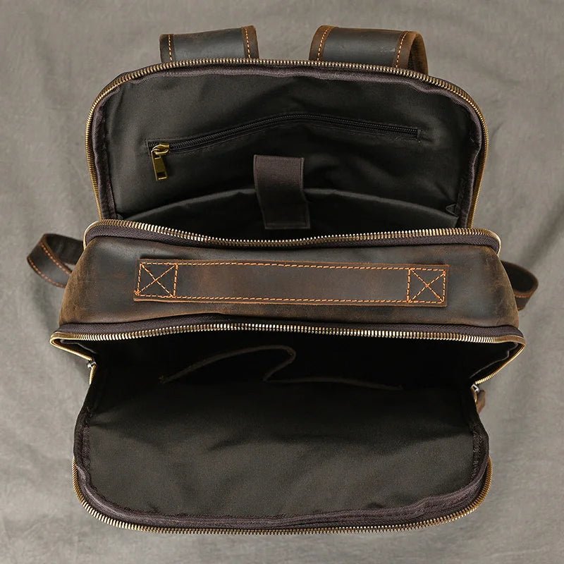 Heritage Trailblazer: Vintage Crazy Horse Leather Backpack - Fenrir Vintage Emporium