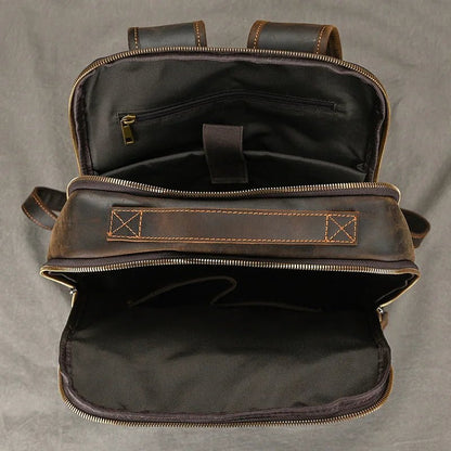Heritage Trailblazer: Vintage Crazy Horse Leather Backpack - Fenrir Vintage Emporium