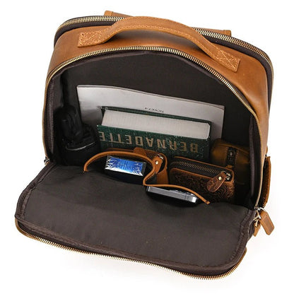 Heritage Trailblazer: Vintage Crazy Horse Leather Backpack - Fenrir Vintage Emporium
