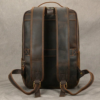 Heritage Trailblazer: Vintage Crazy Horse Leather Backpack - Fenrir Vintage Emporium