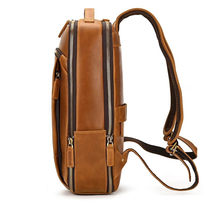 Heritage Trailblazer: Vintage Crazy Horse Leather Backpack - Fenrir Vintage Emporium