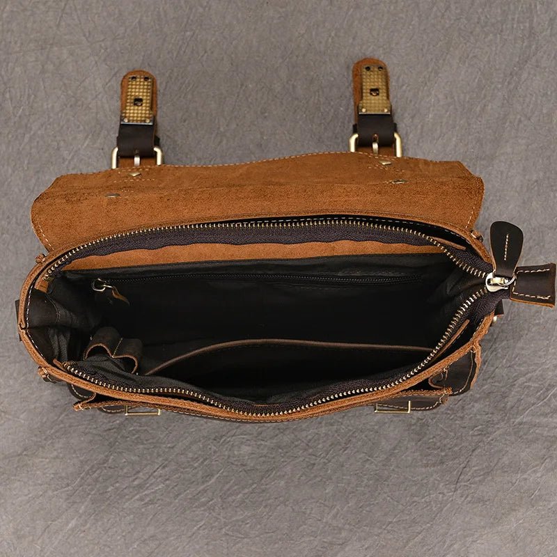 Retro Vibes: Crazy Horse Leather Crossbody/Shoulder Bag - Fenrir Vintage Emporium