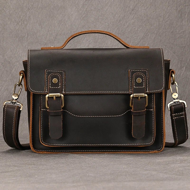 Retro Vibes: Crazy Horse Leather Crossbody/Shoulder Bag - Fenrir Vintage Emporium