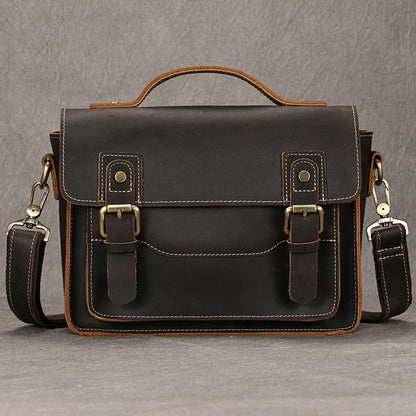 Retro Vibes: Crazy Horse Leather Crossbody/Shoulder Bag - Fenrir Vintage Emporium