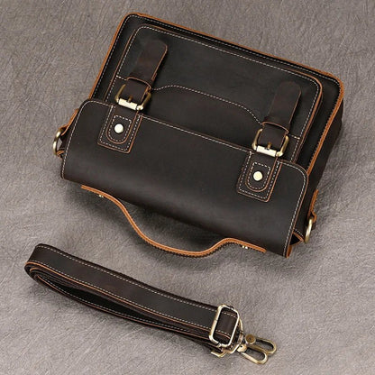 Retro Vibes: Crazy Horse Leather Crossbody/Shoulder Bag - Fenrir Vintage Emporium