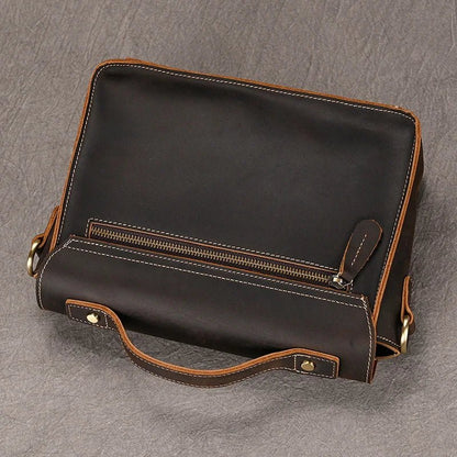 Retro Vibes: Crazy Horse Leather Crossbody/Shoulder Bag - Fenrir Vintage Emporium