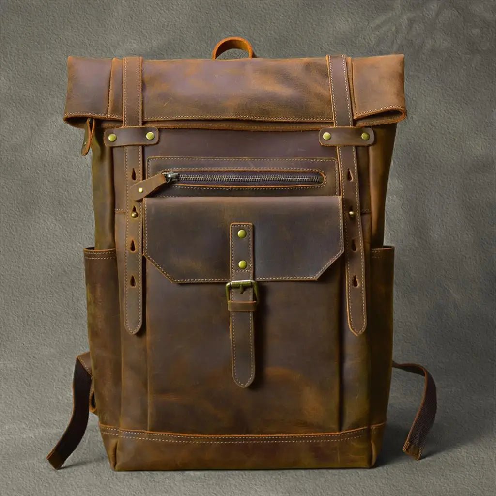 Rustic Voyager: Retro School & Travel Rucksack Backpack - Fenrir Vintage Emporium