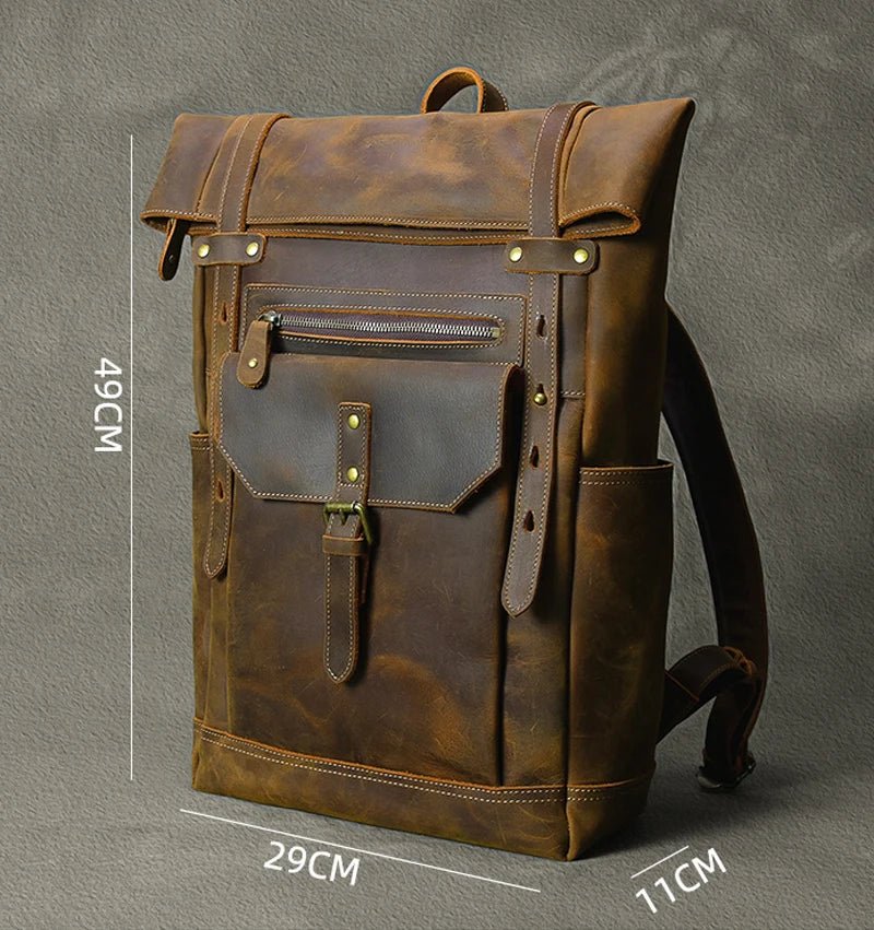 Rustic Voyager: Retro School & Travel Rucksack Backpack - Fenrir Vintage Emporium