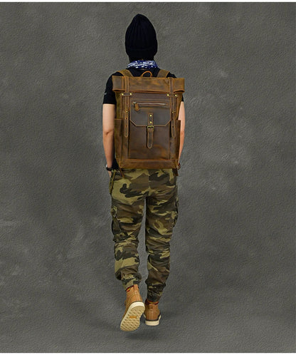 Rustic Voyager: Retro School & Travel Rucksack Backpack - Fenrir Vintage Emporium