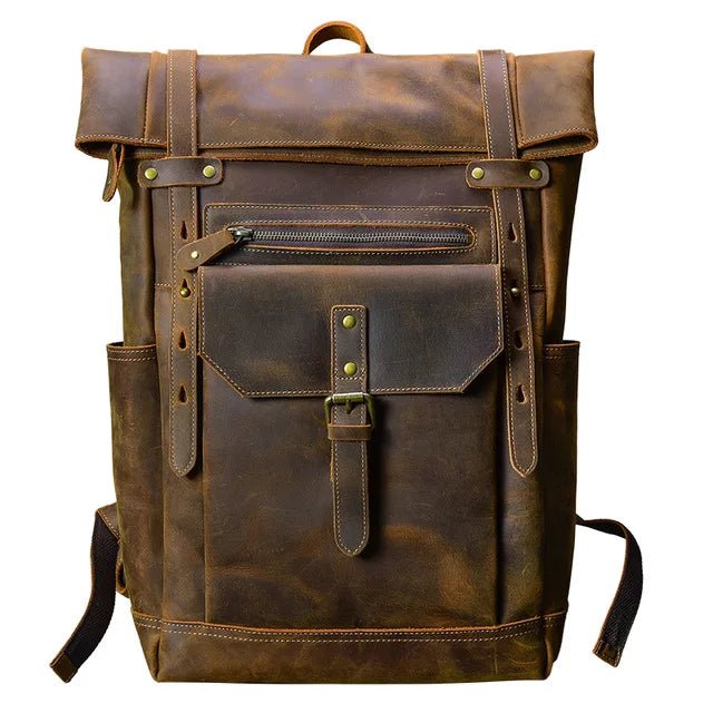 Rustic Voyager: Retro School & Travel Rucksack Backpack - Fenrir Vintage Emporium