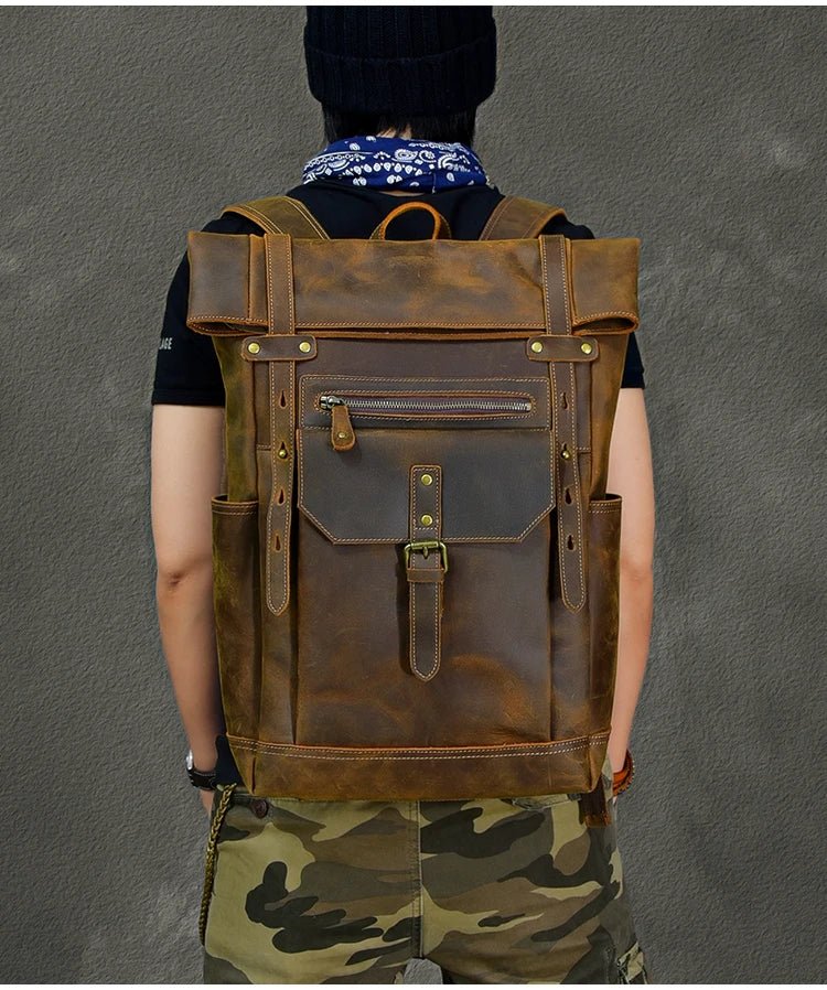 Rustic Voyager: Retro School & Travel Rucksack Backpack - Fenrir Vintage Emporium