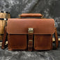 Vintage Vanguard: Crazy Horse Leather Messenger Briefcase - Fenrir Vintage Emporium